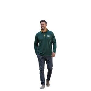 Green Bay Packers NFL Team Apparel 1/4 Zip Green Long Sleeve Pullover Men’s 2XL